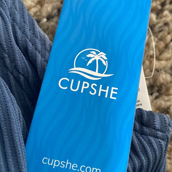 Cupshe Navy Ribbed Bikini Set - Picture 3 of 5